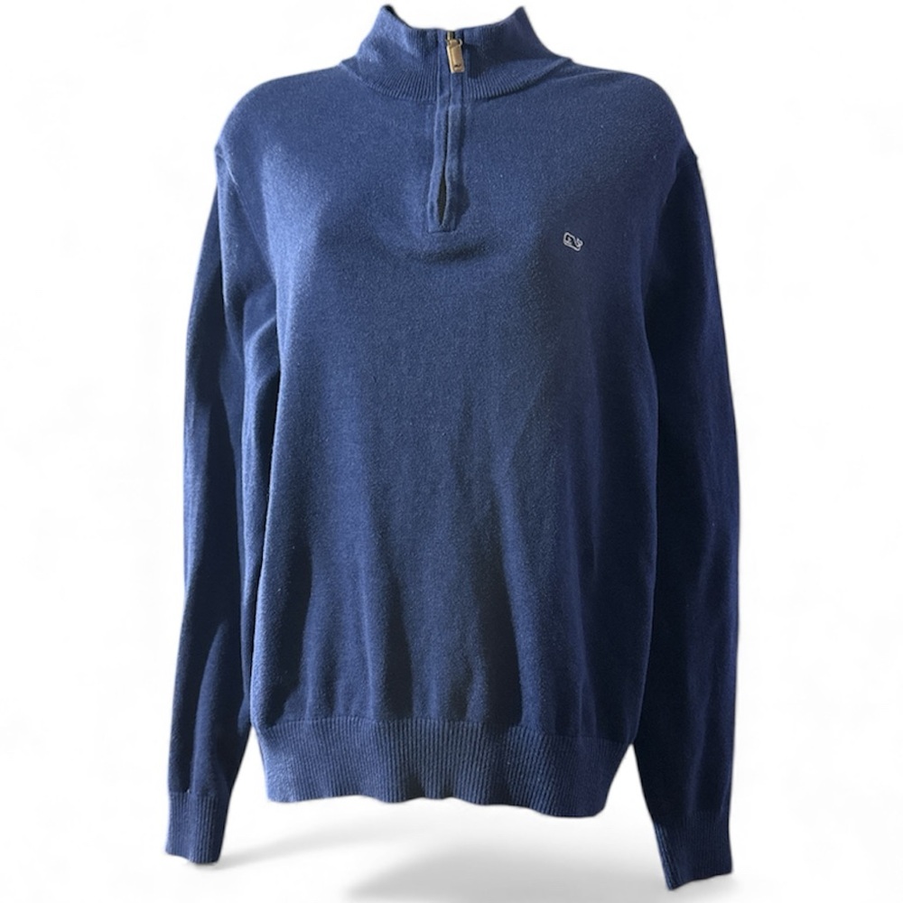 Vineyard Vines Men's Blue Quarter Zip-Up Sweater/ Size M - Picture 3 of 6